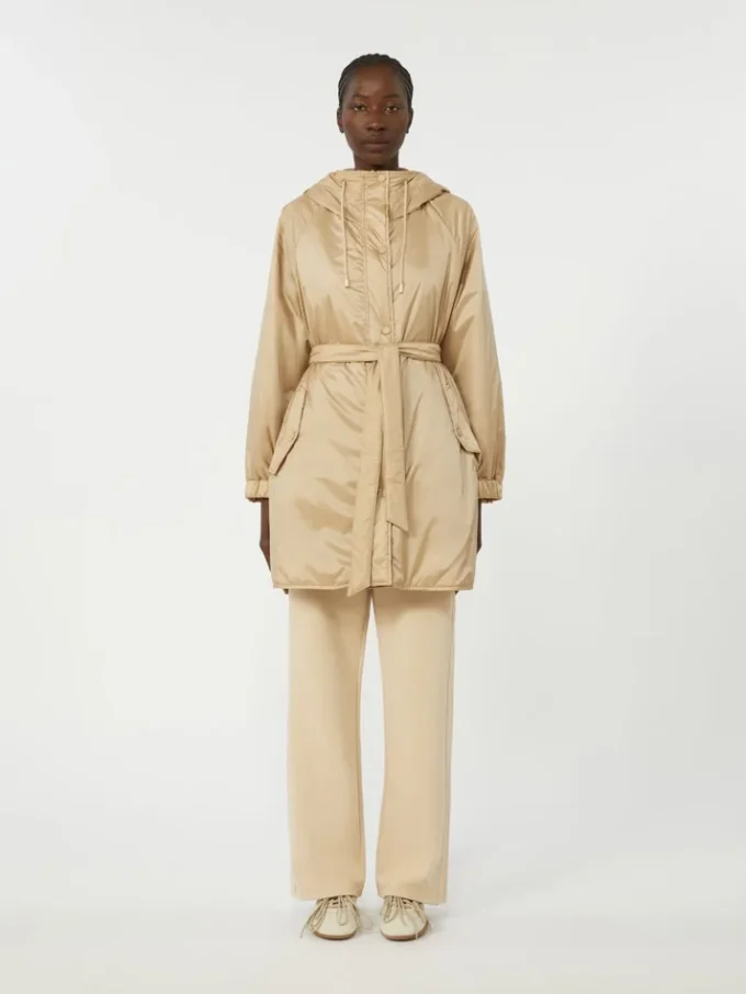 Omkeerbare gewatteerde parka van waterafstotend canvas, beige Omkeerbare gewatteerde parka van waterafstotend canvas, beige