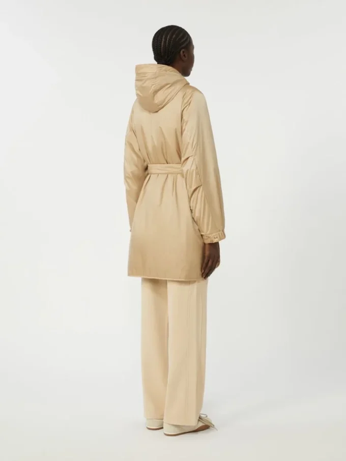 Omkeerbare gewatteerde parka van waterafstotend canvas, beige Omkeerbare gewatteerde parka van waterafstotend canvas, beige