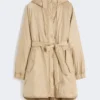 Omkeerbare gewatteerde parka van waterafstotend canvas, beige Omkeerbare gewatteerde parka van waterafstotend canvas, beige