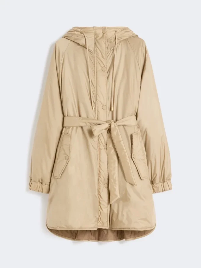 Omkeerbare gewatteerde parka van waterafstotend canvas, beige Omkeerbare gewatteerde parka van waterafstotend canvas, beige