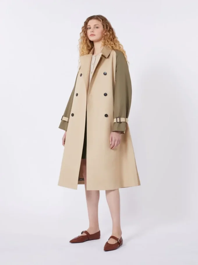 Omkeerbare, waterafstotende gabardine trenchcoat, beige Omkeerbare, waterafstotende gabardine trenchcoat, beige