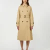 Omkeerbare, waterafstotende gabardine trenchcoat, beige Omkeerbare, waterafstotende gabardine trenchcoat, beige