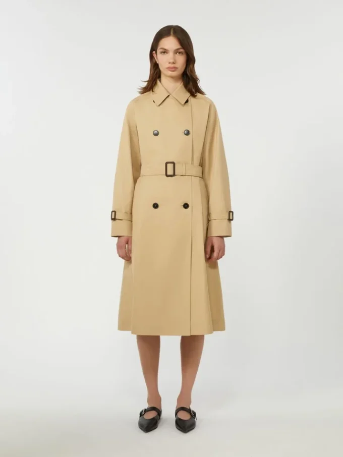 Omkeerbare, waterafstotende gabardine trenchcoat, beige Omkeerbare, waterafstotende gabardine trenchcoat, beige