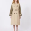 Omkeerbare, waterafstotende gabardine trenchcoat, beige Omkeerbare, waterafstotende gabardine trenchcoat, beige