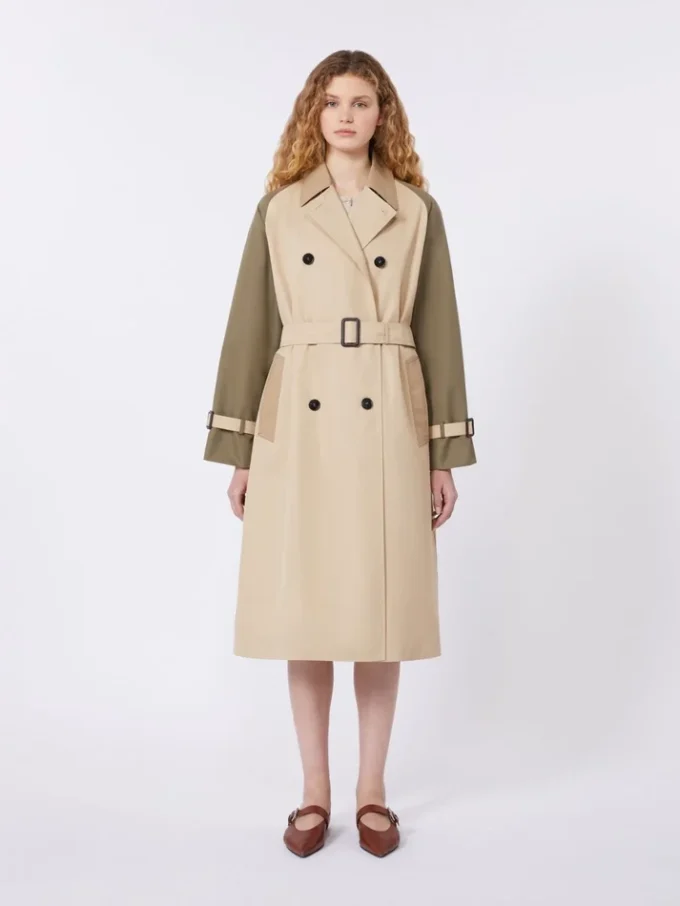 Omkeerbare, waterafstotende gabardine trenchcoat, beige Omkeerbare, waterafstotende gabardine trenchcoat, beige
