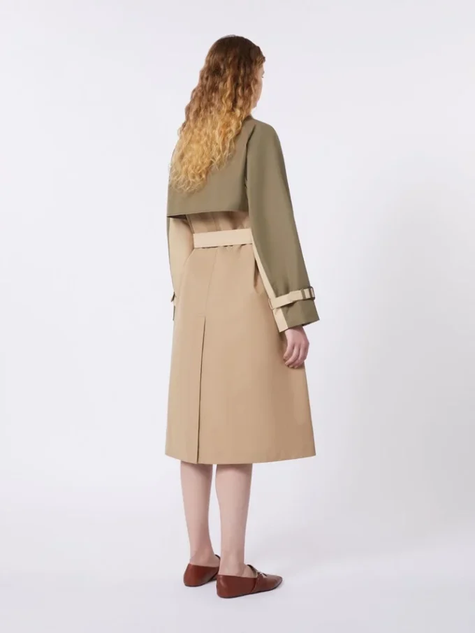 Omkeerbare, waterafstotende gabardine trenchcoat, beige Omkeerbare, waterafstotende gabardine trenchcoat, beige