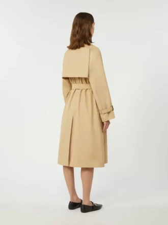 Omkeerbare, waterafstotende gabardine trenchcoat, beige