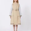 Omkeerbare, waterafstotende gabardine trenchcoat, beige Omkeerbare, waterafstotende gabardine trenchcoat, beige