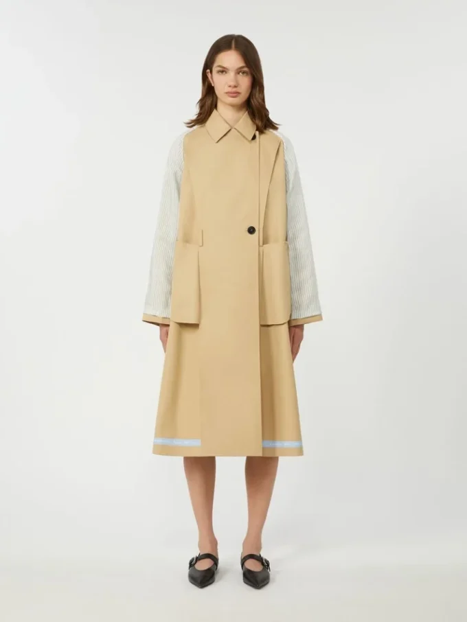 Omkeerbare, waterafstotende gabardine trenchcoat, beige Omkeerbare, waterafstotende gabardine trenchcoat, beige
