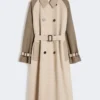 Omkeerbare, waterafstotende gabardine trenchcoat, beige Omkeerbare, waterafstotende gabardine trenchcoat, beige