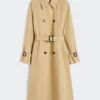 Omkeerbare, waterafstotende gabardine trenchcoat, beige Omkeerbare, waterafstotende gabardine trenchcoat, beige