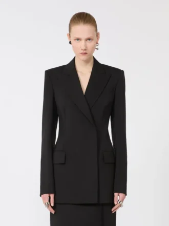 Op maat gemaakte blazer van natuurlijke stretch-Pure Wool, zwart