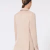 Oversized blazer van organza en linnen canvas, camel Oversized blazer van organza en linnen canvas, camel