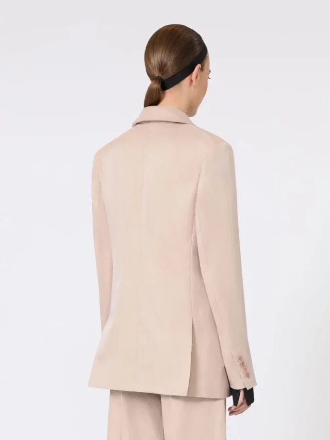 Oversized blazer van organza en linnen canvas, camel Oversized blazer van organza en linnen canvas, camel