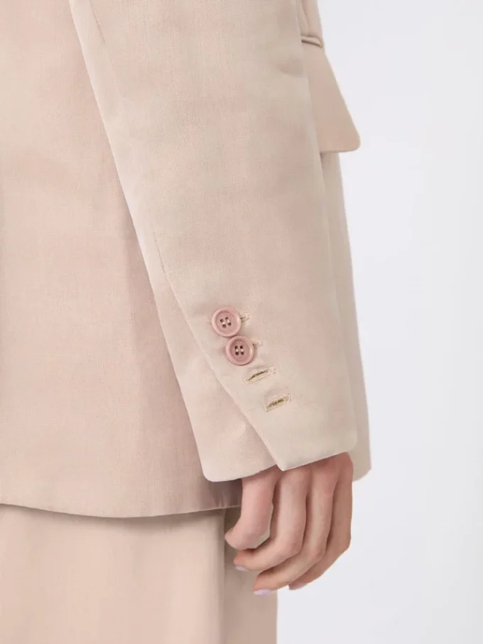 Oversized blazer van organza en linnen canvas, camel Oversized blazer van organza en linnen canvas, camel