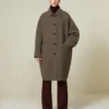 Oversized dubbele wollen jas, tortelduif Oversized dubbele wollen jas, tortelduif
