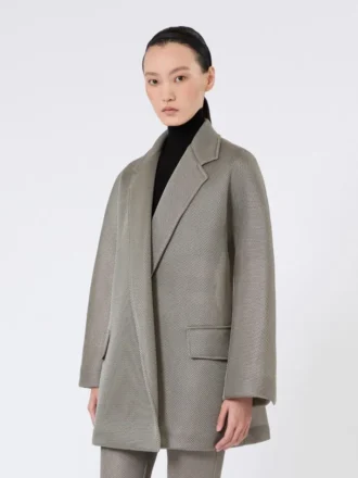 Oversized jas van jersey mesh, middengrijs