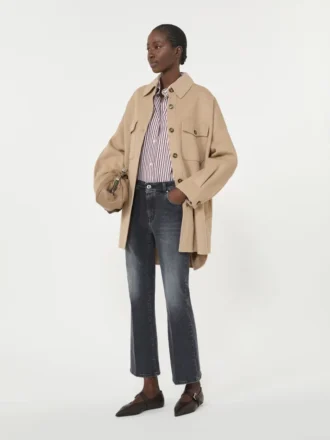 Oversized jas van wolmix, camel