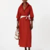 Oversized jurk van katoenpopeline, rood