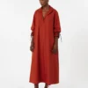 Oversized jurk van katoenpopeline, rood