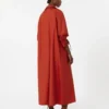 Oversized jurk van katoenpopeline, rood
