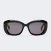 Oversized ovale zonnebril, zwart
