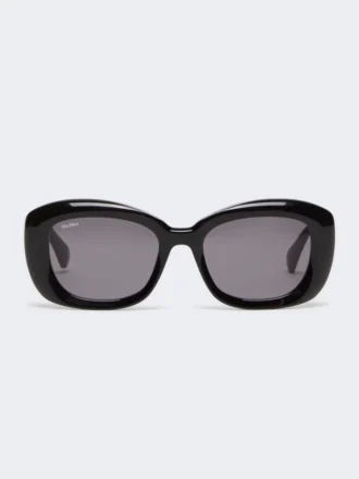 Oversized ovale zonnebril, zwart