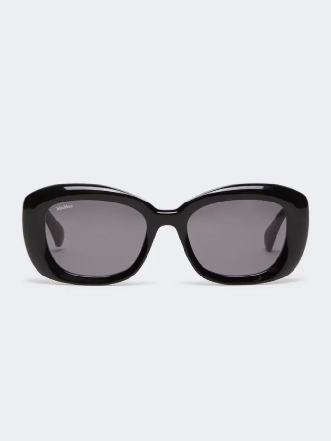 Oversized ovale zonnebril, zwart