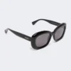 Oversized ovale zonnebril, zwart