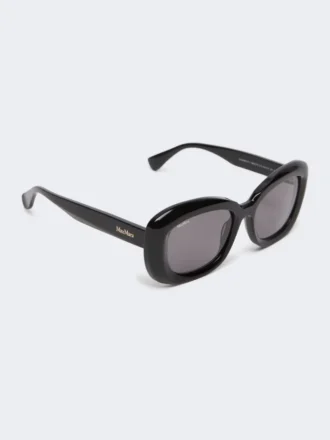 Oversized ovale zonnebril, zwart