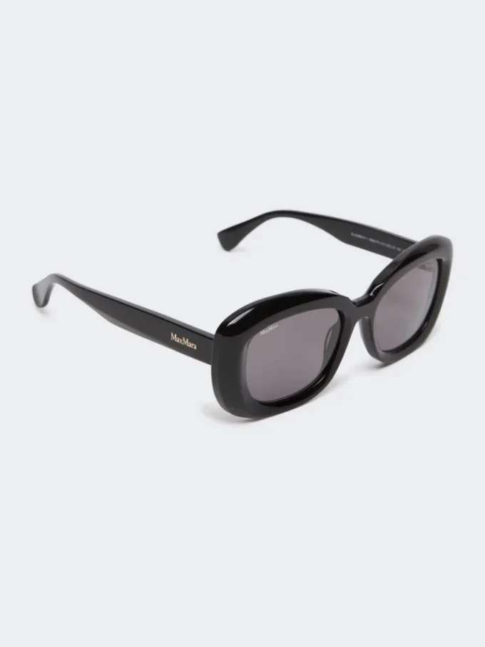 Oversized ovale zonnebril, zwart