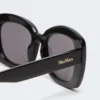 Oversized ovale zonnebril, zwart