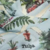 Oversized sjaal van bedrukte zijde en wol, mosterdkleurig