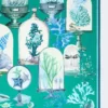 Oversized sjaal van bedrukte zijden twill, groen