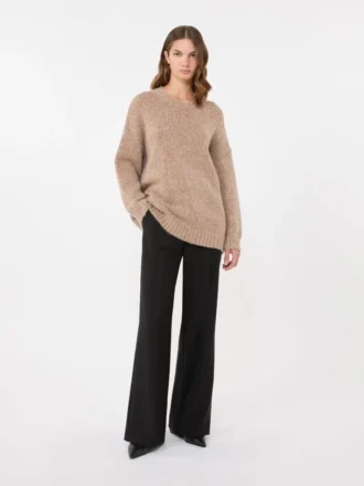 Oversized trui van mohair en lurex, koper
