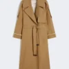 Oversized waterafstotende trenchcoat van twill, bruin Oversized waterafstotende trenchcoat van twill, bruin
