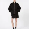 Oversized wollen bomberjack, zwart Oversized wollen bomberjack, zwart