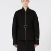 Oversized wollen bomberjack, zwart Oversized wollen bomberjack, zwart