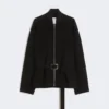 Oversized wollen bomberjack, zwart Oversized wollen bomberjack, zwart