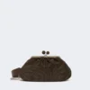 Pasticcino-tas medium met raffia-effect, donkerbruin Pasticcino-tas medium met raffia-effect, donkerbruin