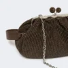 Pasticcino-tas medium met raffia-effect, donkerbruin Pasticcino-tas medium met raffia-effect, donkerbruin