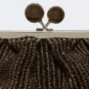 Pasticcino-tas medium met raffia-effect, donkerbruin Pasticcino-tas medium met raffia-effect, donkerbruin