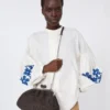 Pasticcino-tas medium met raffia-effect, donkerbruin Pasticcino-tas medium met raffia-effect, donkerbruin
