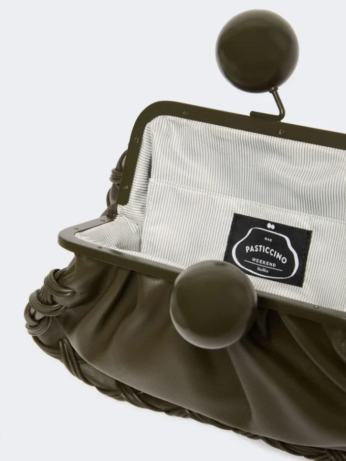 Pasticcino-tas van nappaleer, medium, kaki Pasticcino-tas van nappaleer, medium, kaki