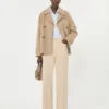 Peacoat van wolmix met dubbele knoopsluiting, camel