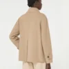 Peacoat van wolmix met dubbele knoopsluiting, camel