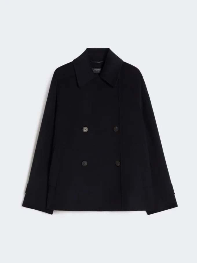 Peacoat van wolmix met dubbele knoopsluiting, marineblauw Peacoat van wolmix met dubbele knoopsluiting, marineblauw