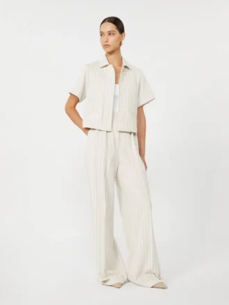 Pinstripe piqua jersey jasje, wit