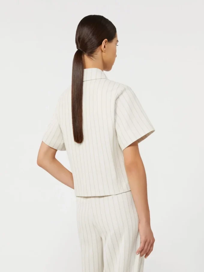 Pinstripe piqua jersey jasje, wit Pinstripe piqua jersey jasje, wit