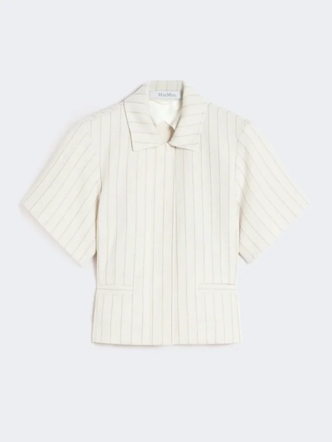 Pinstripe piqua jersey jasje, wit Pinstripe piqua jersey jasje, wit